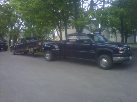 Remorquage d'un camion avec le "wheel lift".